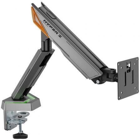 Soporte de mesa gaming para monitor aisens dt49tsrrgb-347/ giratorio/ inclinable/ hasta 16kg/ con iluminación rgb - Imagen 3