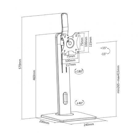 Soporte de sobremesa para monitor aisens dt32tsr-063/ giratorio/ inclinable/ hasta 7kg - Imagen 5