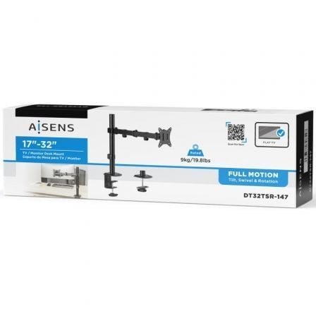 Soporte de mesa para monitor y tv aisens dt32tsr-147/ giratorio/ inclinable/ hasta 9kg - Imagen 5