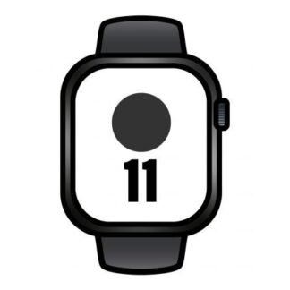 Apple watch series 11/ gps/ 46mm/ negro azabache/ correa deportiva negra (m/l)