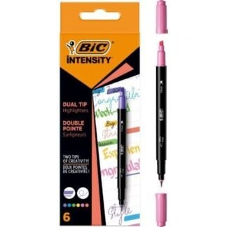 Marcadores punta biselada y punta fina bic intensity dual tip 503828/ colores surtidos