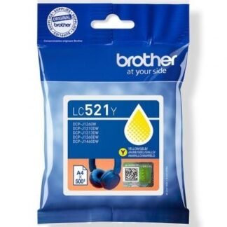 Cartucho de tinta original brother lc521y/ amarillo