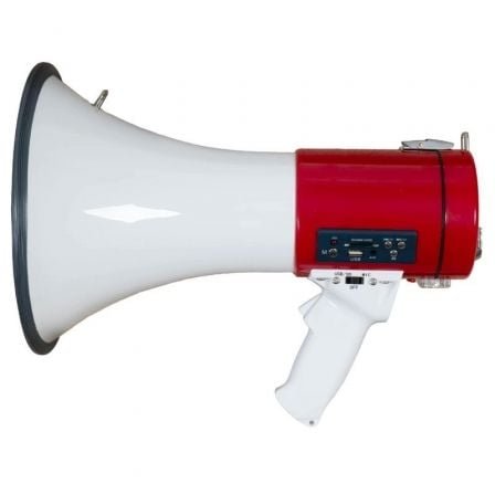 Megáfono con sirena fonestar mf-600sgu/ 25w/ usb/ sd/ a batería/ a pilas/ a 12v cc - Imagen 2