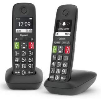 Teléfono inalámbrico gigaset e290/ pack duo/ negro