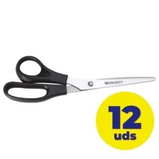 Caja de 12 unidades de tijeras de oficina grafoplás westcott 73231181/ negras