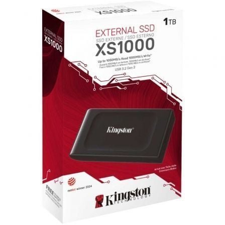 Disco externo ssd kingston xs1000 1tb/ usb 3.2/ negro - Imagen 3