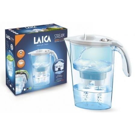 Pack jarra filtrante laica stream line/ 2.3l/ blanca/ jarra + 3 filtros bi-flux - Imagen 2