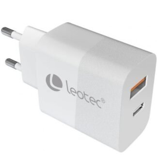 Cargador de pared gan leotec lecsph30w2w/ 1xusb tipo-c/ 1xusb/ 30w