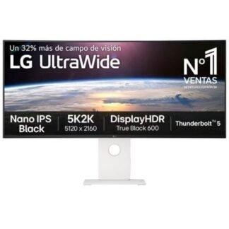 Monitor gaming ultraparonámico curvo lg ultragear 40u990a-w 40"/ 5k2k/ 1ms/ 120hz/ ips/ multimedia/ regulable en altura/ blanco