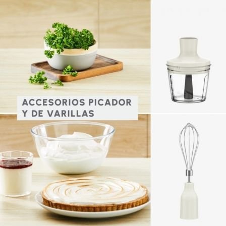 Batidora de mano moulinex quickchef/ 1000w/ 10 velocidades/ capacidad 800ml/ incluye varillas, picadora y vaso medidor - Imagen 3