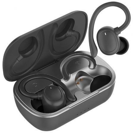 Auriculares deportivos bluetooth muvit io smart true wireless sport enc con estuche de carga/ autonomía 6h/ negros - Imagen 2