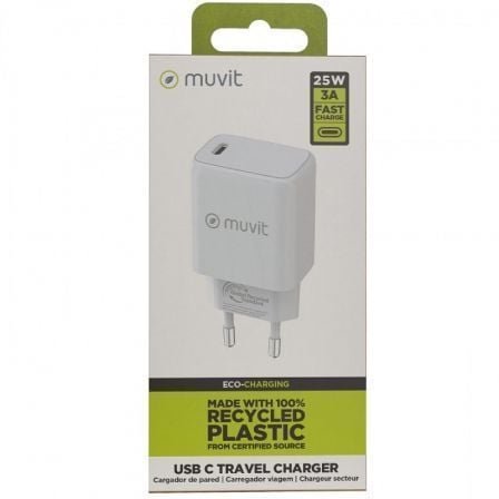 Cargador de pared muvit for change mcacc0012/ 1xusb tipo-c/ 20w - Imagen 3