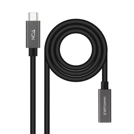 Cable alargador usb 3.2 nanocable 10.01.4401-l150/ usb tipo-c macho - usb tipo-c hembra/ 1.5m/ negro - Imagen 3