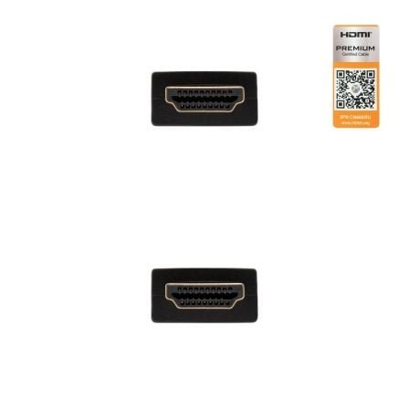 Cable hdmi 2.0 4k nanocable 10.15.3600/ hdmi macho - hdmi macho/ 50cm/ certificado/ negro - Imagen 3