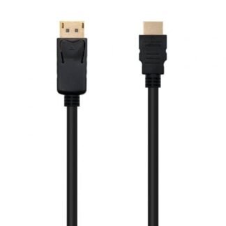Cable conversor nanocable 10.15.4301/ displayport macho - hdmi macho/ 1m/ negro