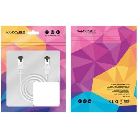 Cable de red rj45 sstp nanocable 10.20.2000-l25-w cat.8.1/ 25cm/ blanco - Imagen 2