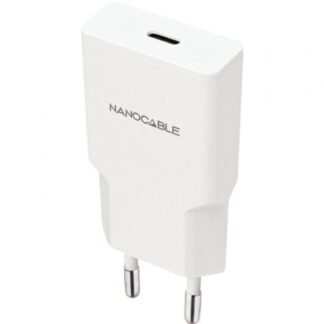 Cargador de pared nanocable 10.10.2021/ 1xusb tipo-c/ 20w/ blanco