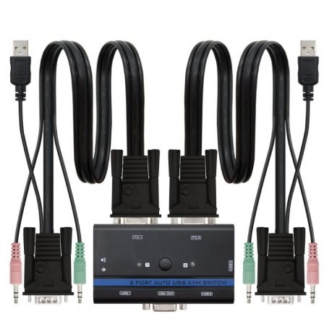Kvm switch nanocable 10.12.0001/ pc - cpu: 2 vga + 2 usb + 4 jack 3.5 / consola: 2 usb + vga + 2 jack 2.5/ 1.4m