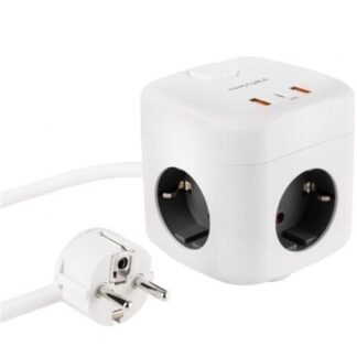 Regleta nanocable 10.37.0011/ 3 tomas de corriente/ 2 usb - 1 usb tipo-c/ cable 1.4m/ blanca