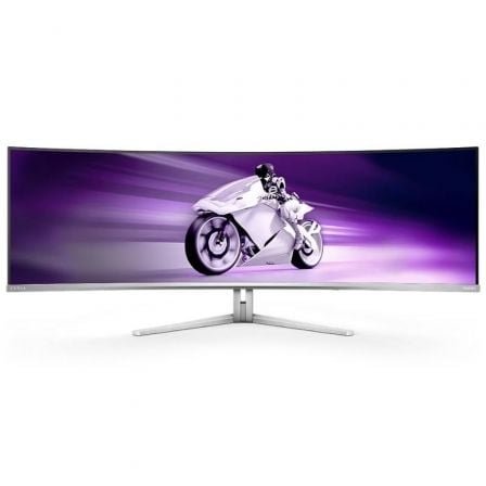 Monitor gaming ultrapanorámico curvo philips evnia 8000 49m2c8900l 49"/ dual qhd/ 0.03ms/ 144hz/ oled/ multimedia/ blanco