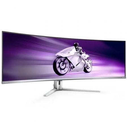 Monitor gaming ultrapanorámico curvo philips evnia 8000 49m2c8900l 49"/ dual qhd/ 0.03ms/ 144hz/ oled/ multimedia/ blanco - Imagen 3