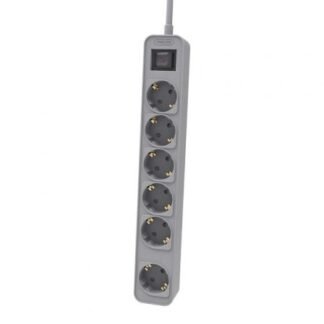Regleta con interruptor philips chp2164g/10/ 6 tomas de corriente/ cable 1.5m/ gris