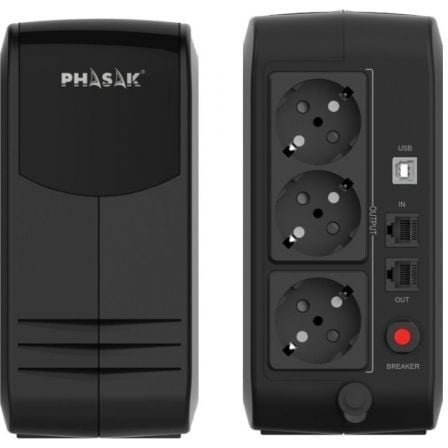 Sai línea interactiva phasak smart lite 950va/ 950va-570w/ 3 salidas/ formato torre - Imagen 3