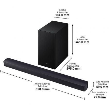 Barra de sonido con bluetooth samsung b450f serie b 2.1 2025/ 2.1 - Imagen 3