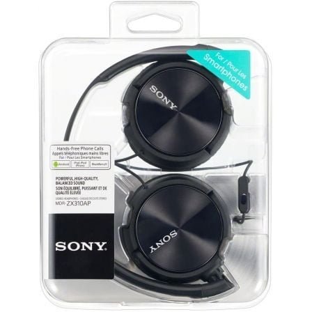 Auriculares sony mdrzx310apb/ con micrófono/ jack 3.5/ negros - Imagen 3