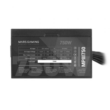 Fuente de alimentación mars gaming mpiii750/ 750w/ ventilador 12cm - Imagen 2