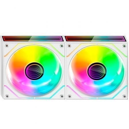 Pack 2 ventiladores mars gaming mf-3dprox2r/ 12cm/ argb/ blancos