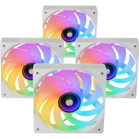 Pack 4 ventiladores mars gaming mf-si4kit/ 12cm + hub + mando a distancia/ argb/ blancos - Imagen 5