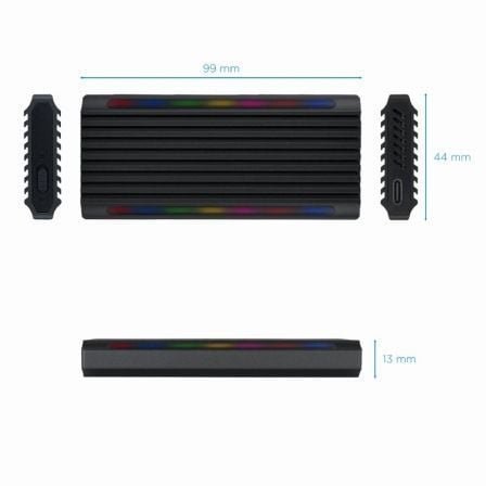 Caja externa para disco ssd m.2 nvme tooq tqe-2222b/ usb 3.1 gen2/ sin tornillos - Imagen 2