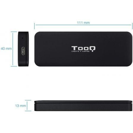 Caja externa para disco ssd m.2 nvme tooq tqe-2280b/ usb 3.1/ sin tornillos - Imagen 2