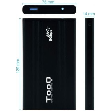 Caja externa para disco duro de 2.5" tooq tqe-2524b/ usb 3.1 - Imagen 3