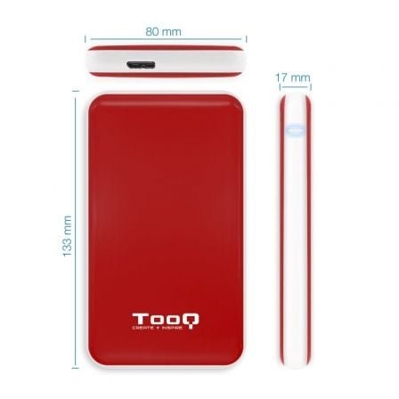 Caja externa para disco duro de 2.5" tooq tqe-2528r/ usb 3.1/ sin tornillos - Imagen 5