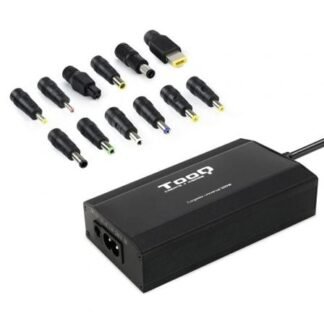 Cargador de portátil tooq tqlc-100bs01m/ 100w/ manual/ 12 conectores/ voltaje 12-24v/ 1 usb