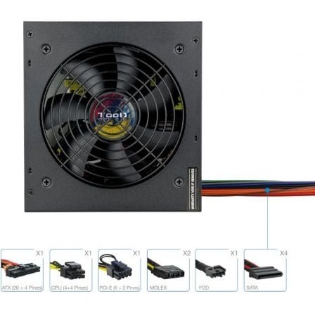 Fuente de alimentación tooq tqapolo-600sp/ 600w/ ventilador 14cm - Imagen 3