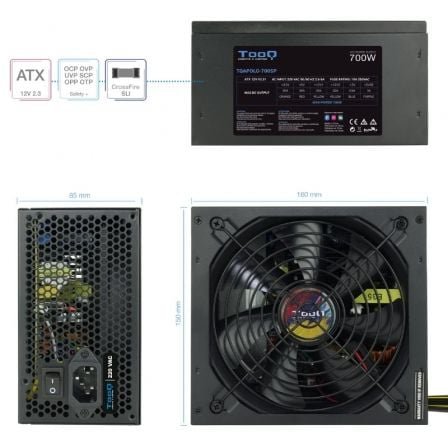 Fuente de alimentación tooq tqapolo-700sp/ 700w/ ventilador 14cm - Imagen 3