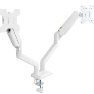 Soporte de mesa para 2 monitores tooq db1434tnr-w/ giratorio/ inclinable/ hasta 10kg
