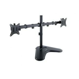 Soporte de sobremesa para 2 monitores tooq db1702tn-b/ giratorio/ inclinable/ hasta 9kg