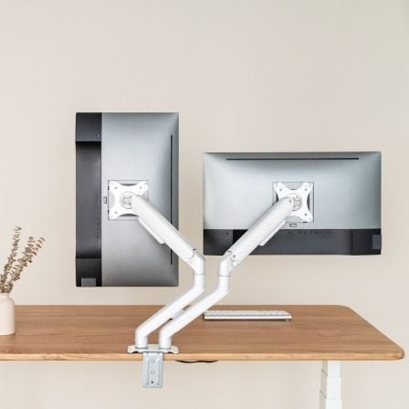 Soporte de mesa para 2 monitores tooq db4132tnr-w/ giratorio/ inclinable/ hasta 9kg - Imagen 4