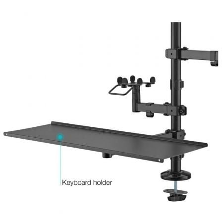Soporte de mesa para tpv 2 monitores tooq tqpm0003/ giratorio/ inclinable/ rotatorio/ hasta 9kg - Imagen 5