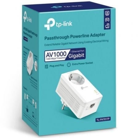 Adaptador powerline tp-link tl-pa7017p 1000mbps/ alcance 300m - Imagen 3