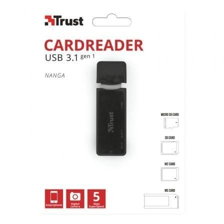 Lector de tarjetas externo trust nanga 21935/ usb 3.1 - Imagen 3