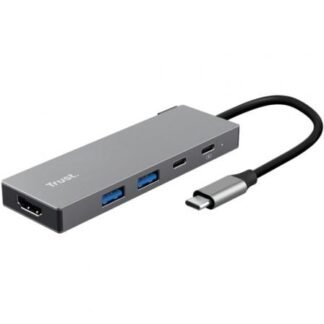 Docking usb tipo-c trust dalyx/ 2xusb/ 1xhdmi 4k/ 2xusb tipo-c/ gris