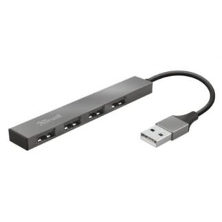 Hub usb 2.0 trust halyx/ 4xusb/ gris