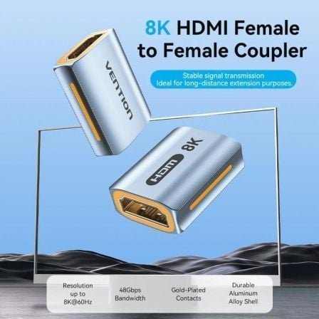 Adaptador hdmi 8k vention aiuh0/ hdmi hembra - hdmi hembra - Imagen 2
