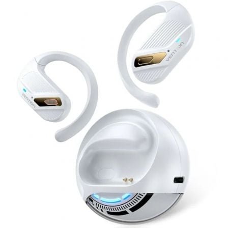 Auriculares deportivos bluetooth vention open ear openbeat o12 nbuw0 con estuche de carga/ blancos