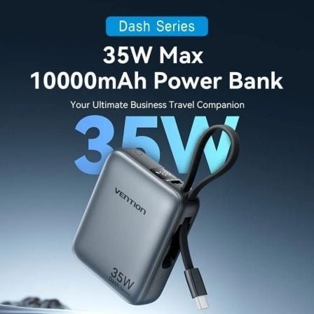 Powerbank 10000mah vention fhfh0/ 35w/ gris/ incluye cable usb tipo-c - Imagen 2